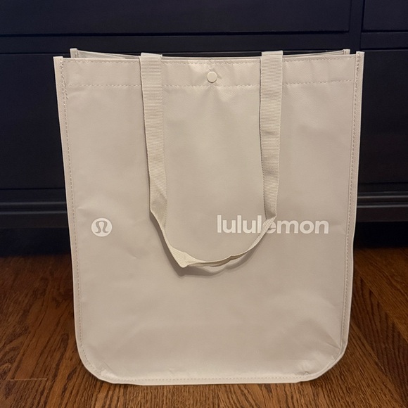 Lululemon Cream Beige Tan Large Reusable Shopping Tote Bag - Picture 3 of 10